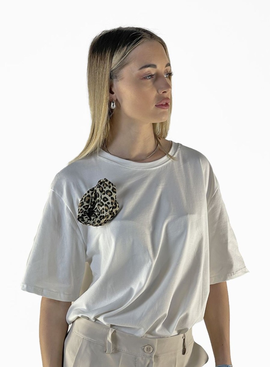 Zebra a Puà Principe T-Shirt Over Spilla A Bianco T-Shirts & Tops