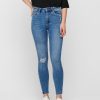 Zebra a Puà Onlmila Life Hwsk Ank Dst Bj1 Medium Blue Denim Jeans