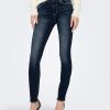 Zebra a Puà Onlblush Mid Sk Ank Raw Dnm Rea394 Dark Blue Denim Jeans