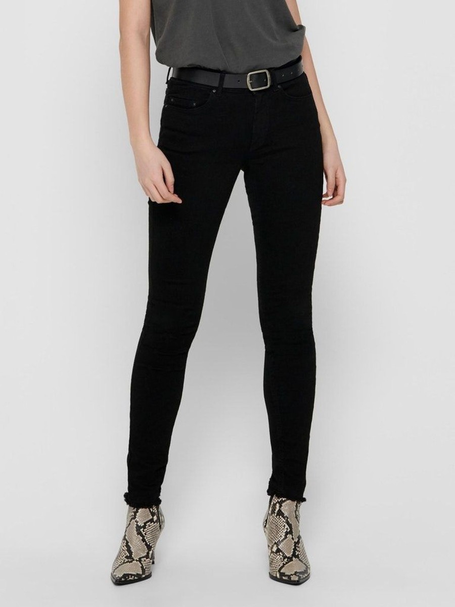 Zebra a Puà Onlblush Mid Sk Ank Rawjns Rea Black Denim Jeans