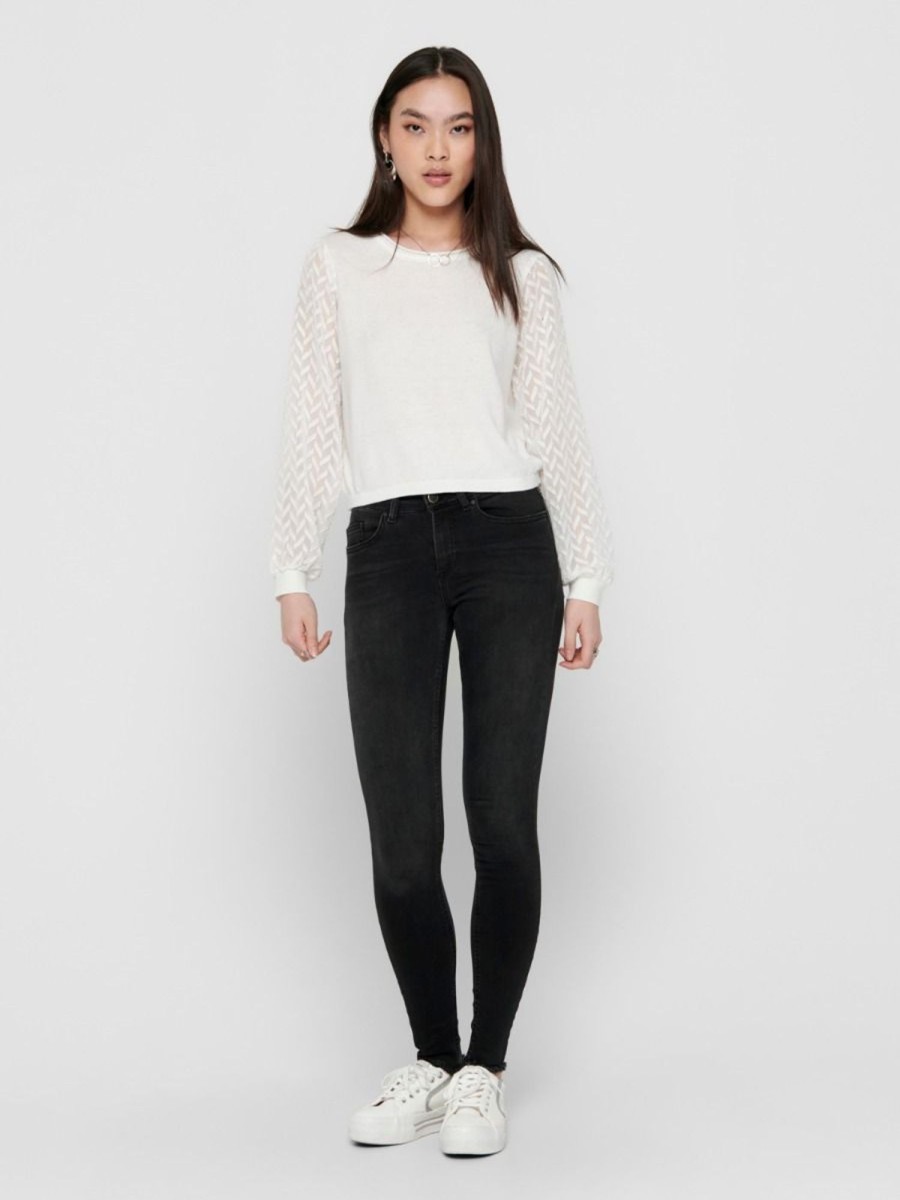 Zebra a Puà Onlblush Mid Ank Raw Jeans Rea Black-Denim Jeans