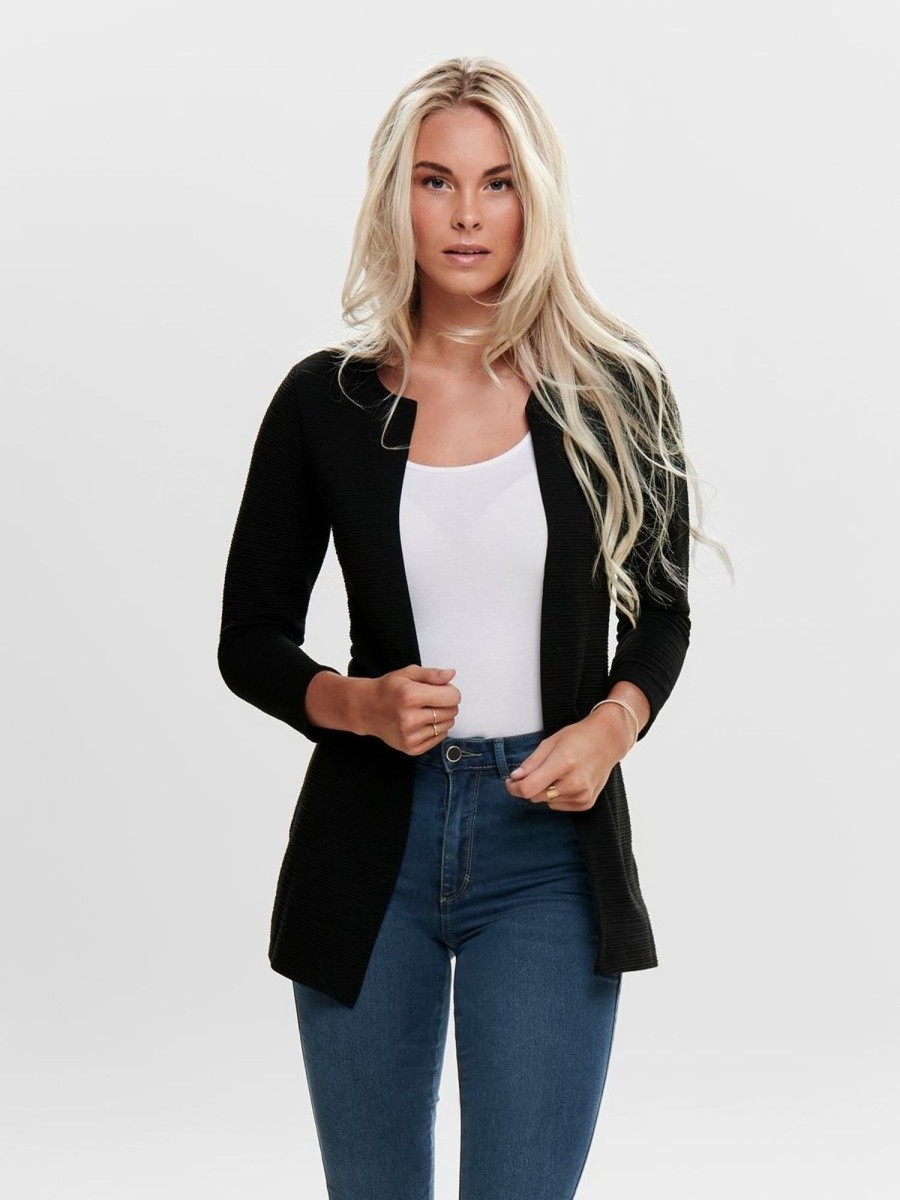 Zebra a Puà Onlleco 7/8 Long Cardigan Jrs Black Cardigan