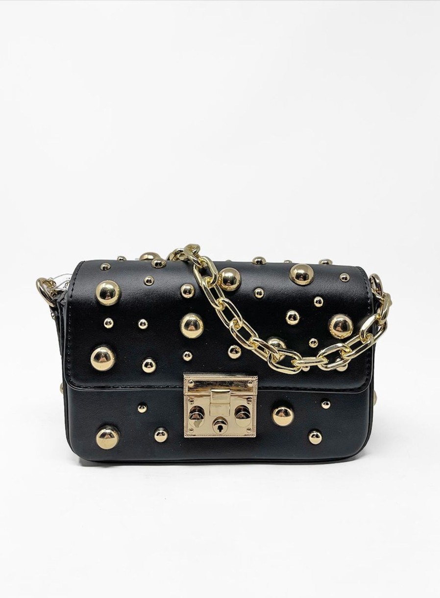 Zebra a Puà Sottile Pochette Mini Borchie Black Borse