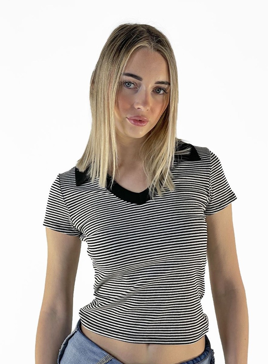 Zebra a Puà Cari Top Cropp Mm Righe Nero T-Shirts & Tops