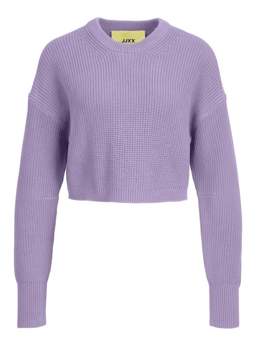 Zebra a Puà Jxcarlota Twist Crop Crew Neck Lilac Breeze Maglieria