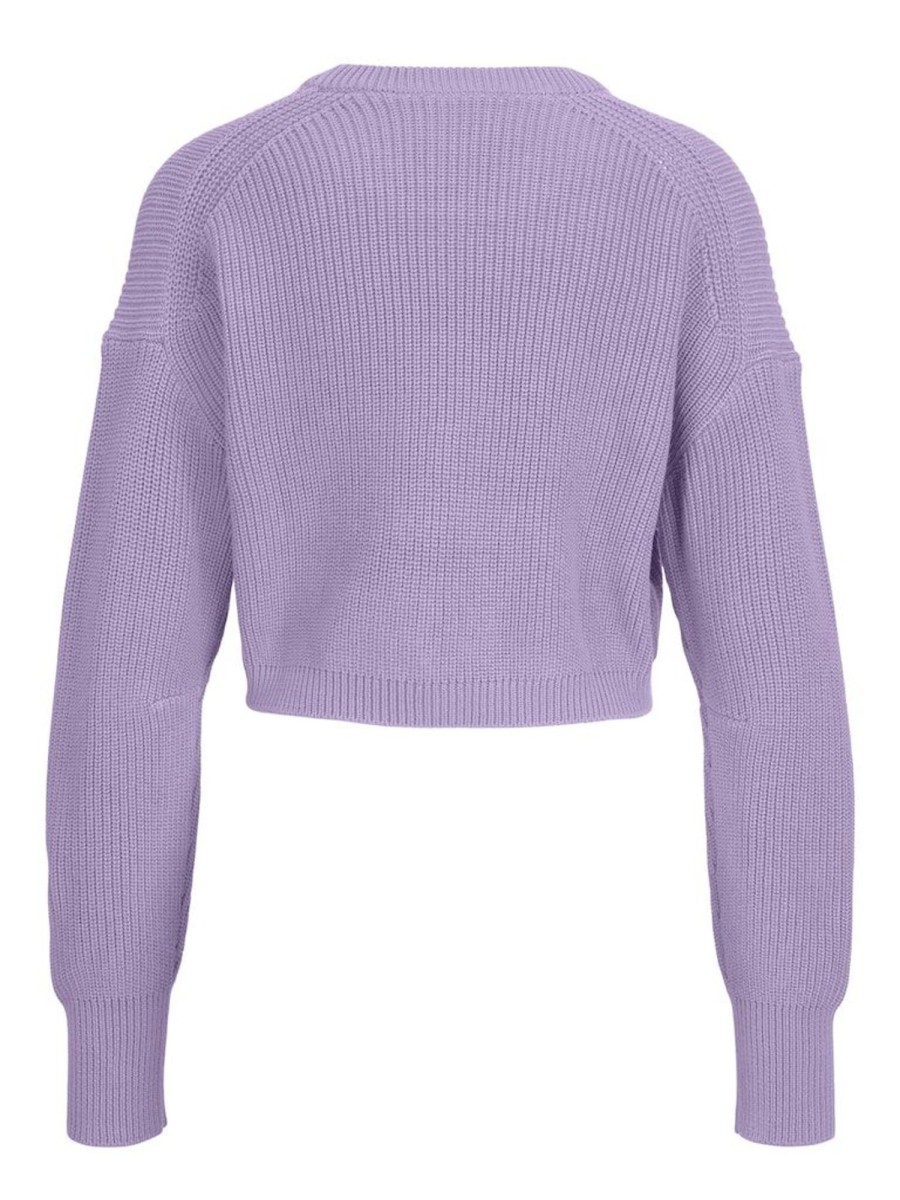 Zebra a Puà Jxcarlota Twist Crop Crew Neck Lilac Breeze Maglieria