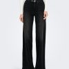 Zebra a Puà Onlmadison Blush Hw Wide Dnm Cro099 Noos Washed Black Jeans