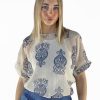 Zebra a Puà Baiulo Blusa Mm Fant Filo Lure Panna/Blu T-Shirts & Tops