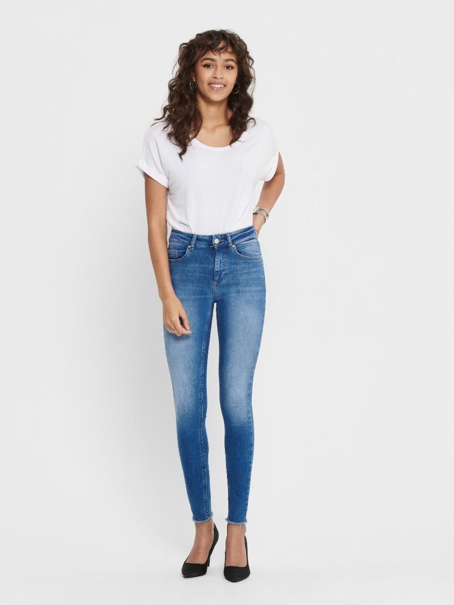 Zebra a Puà Onlblush Life Midsk Ankraw Rea Medium Blue-Denim Jeans