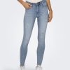 Zebra a Puà Onlblush Mid Sk Ak Rw Ds Dnm Rea685 Noos Light Medium Blue Denim Jeans