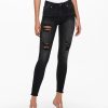 Zebra a Puà Onlblush Mid Sk Raw Ank Dt Dnm Tai099 Noos Washed Black Jeans