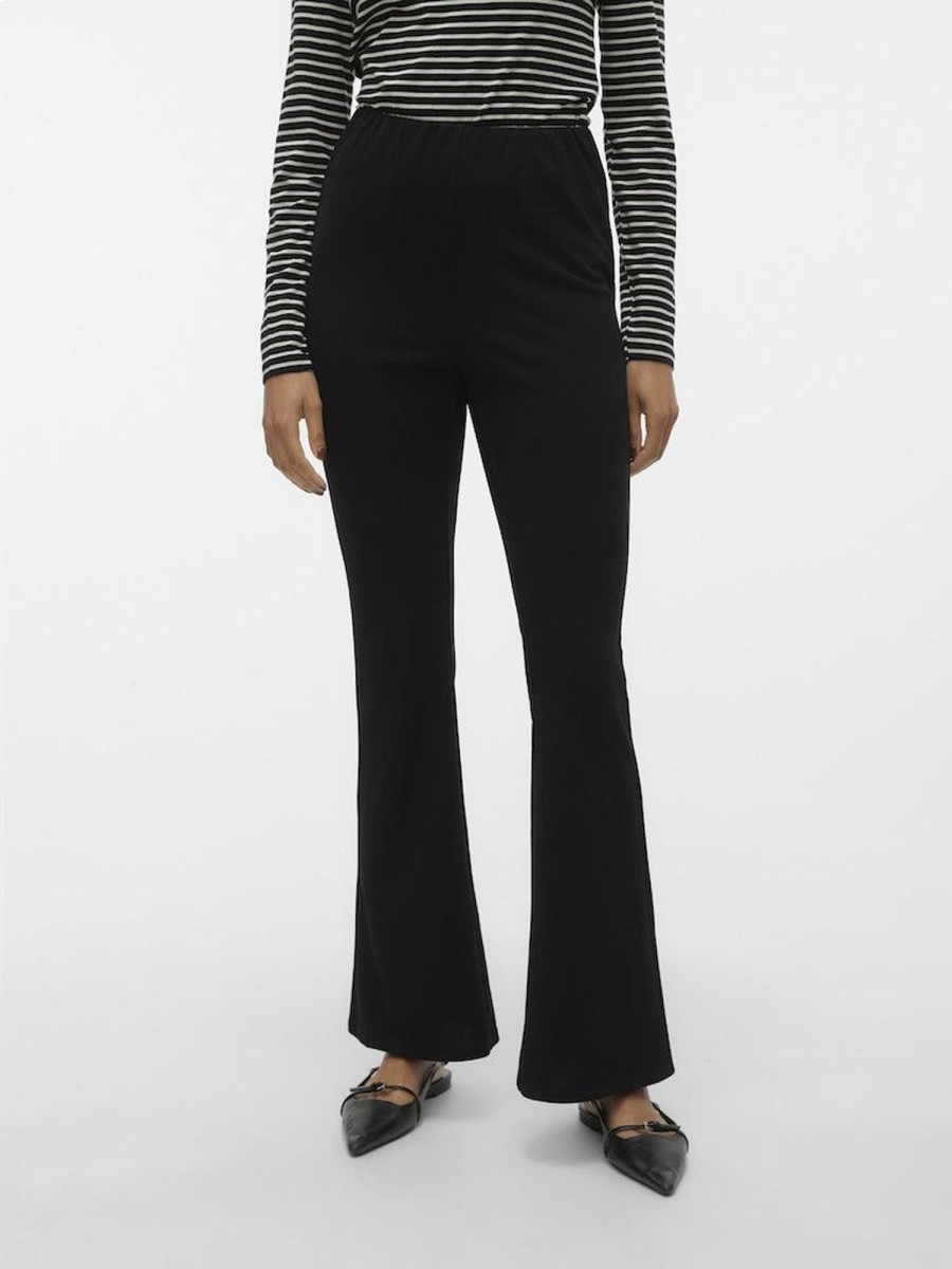 Zebra a Puà Vmliva Hw Flared Pant Noos Black Pantaloni